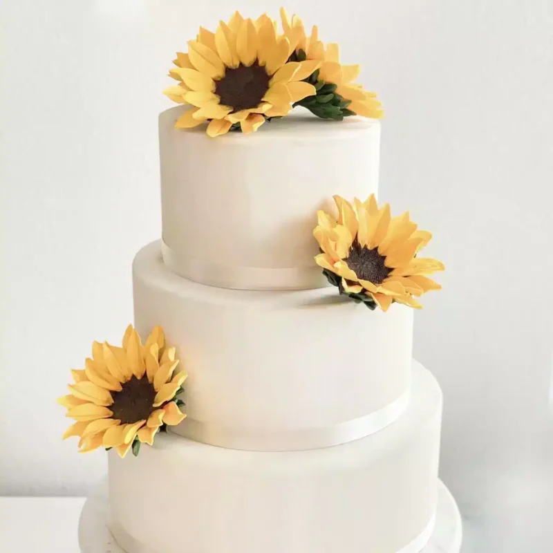 sunflower wedding cake