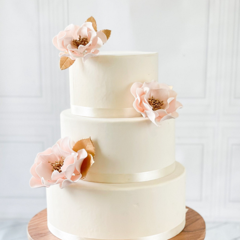 Blushing Bride Sugar Flower Arrangement for Wedding Cakes