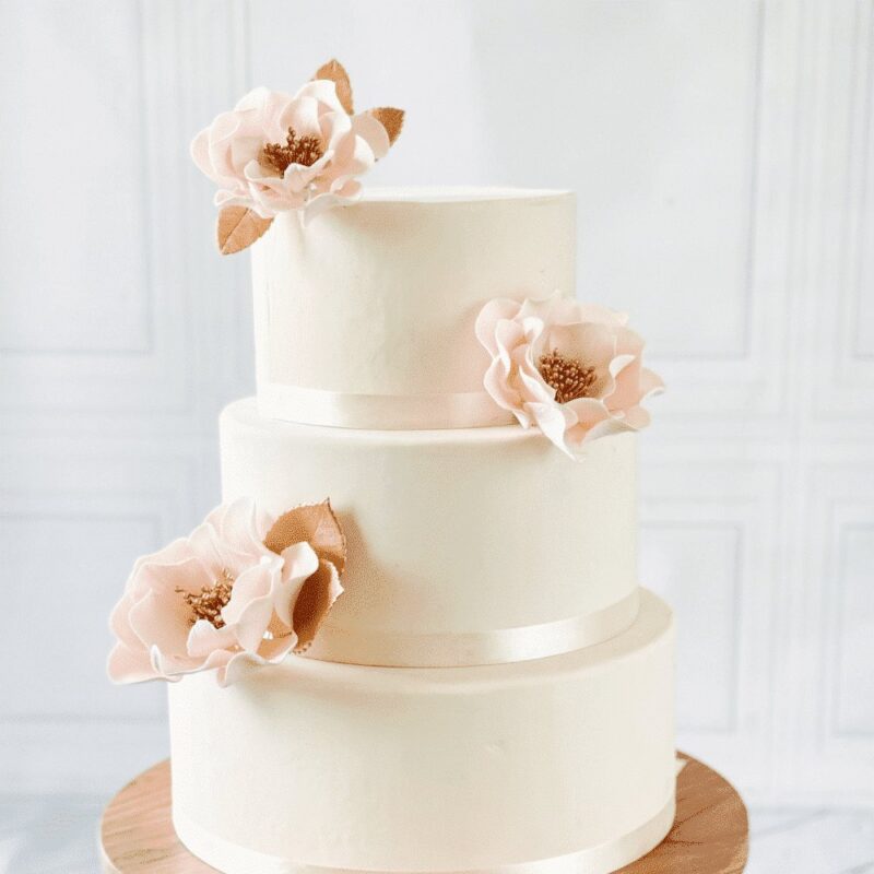 Blushing Bride Sugar Flower Arrangement for Wedding Cakes