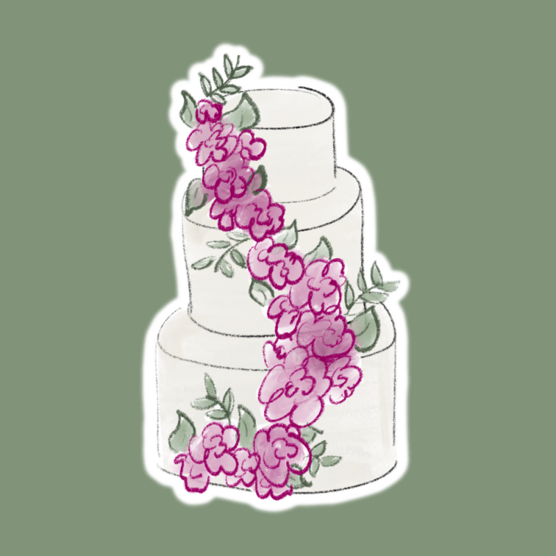 Wedding Cake Sticker Sugar Flowers by Kelsie Cakes