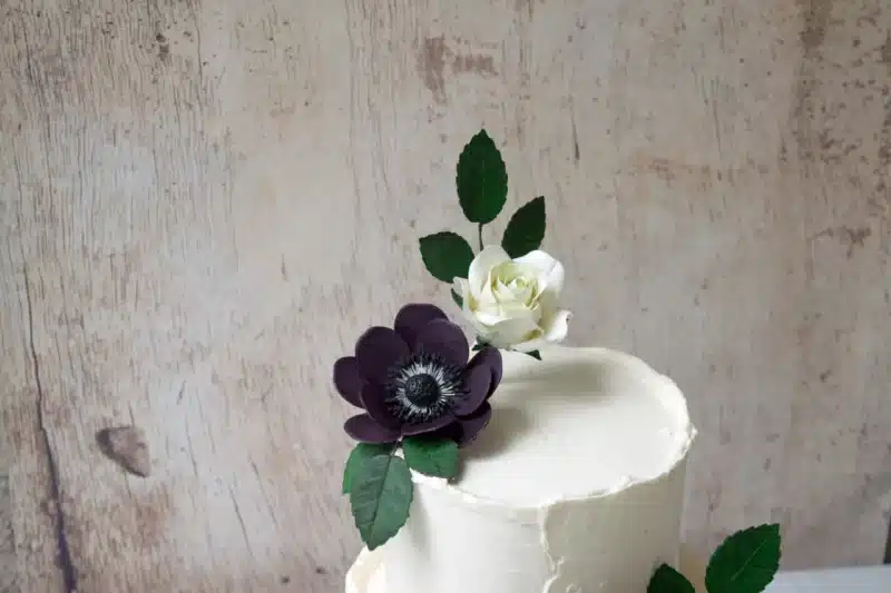 Plum Anemone Sugar Flowers by Kelsie Cakes