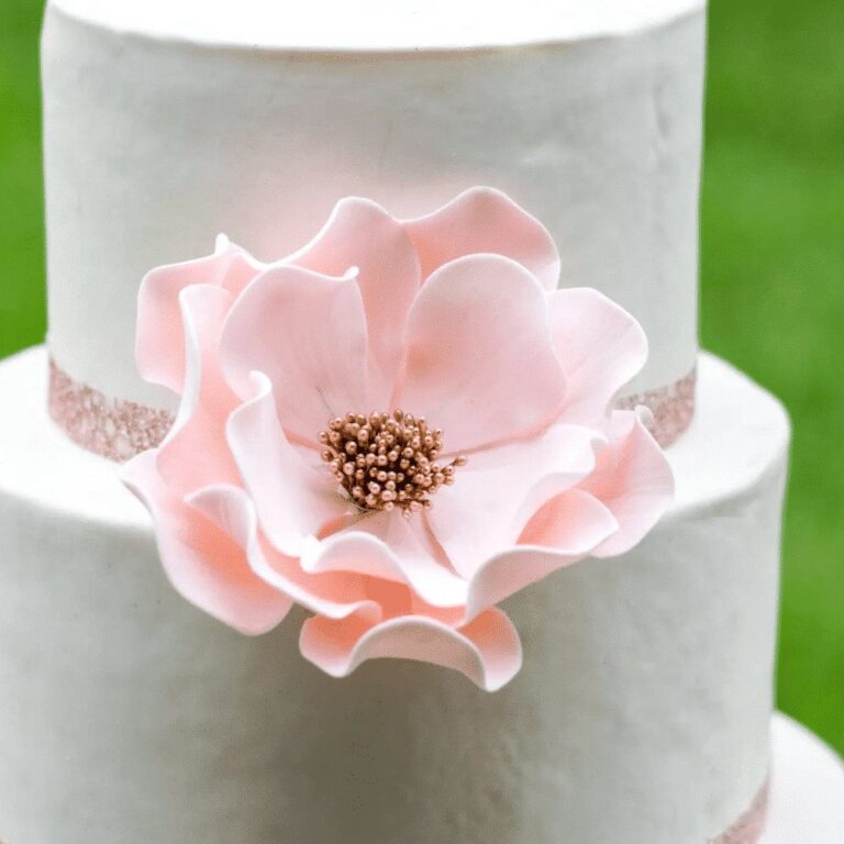 extra large blush gold open rose Gumpaste flower