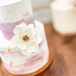 White Open Rose Medium Sugar Flowers by Kelsie Cakes