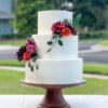 wine and plum sugar flower arrangement