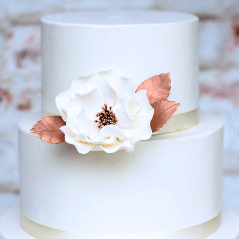 Rose Gold Leaves - Set of 3 Sugar Flowers by Kelsie Cakes
