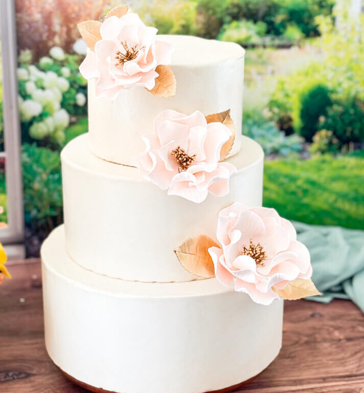 Blush + Yellow Peony Sugar Flowers by Kelsie Cakes