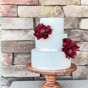 Burgundy + Gold Open Rose - Extra Large Sugar Flowers by Kelsie Cakes
