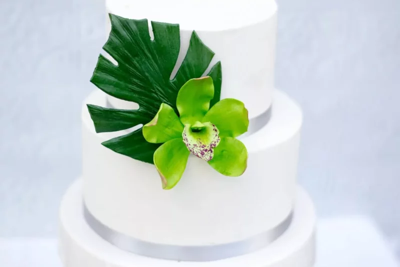 Dark Green Monstera Leaf Sugar Flowers by Kelsie Cakes