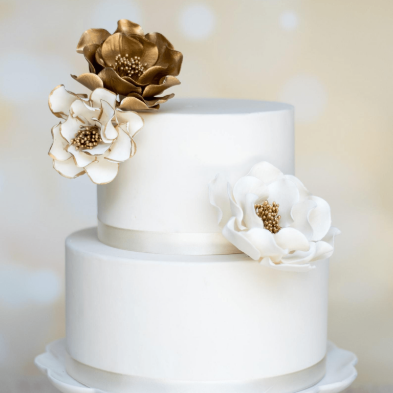 Blush + Gold Edged Open Rose - Extra Large Sugar Flowers by Kelsie Cakes