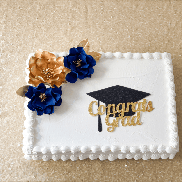 Graduation Bundle - Purple + Gold Sugar Flowers by Kelsie Cakes