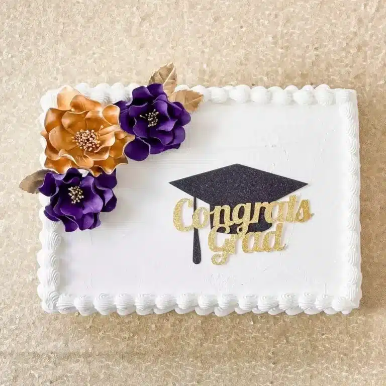 Burgundy + Gold Open Rose - Graduation Edition Sugar Flowers by Kelsie Cakes