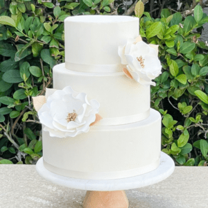 White + Gold Open Rose - Large Sugar Flowers by Kelsie Cakes