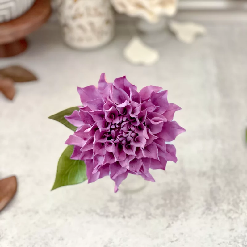 Purple Dahlia Sugar Flowers by Kelsie Cakes