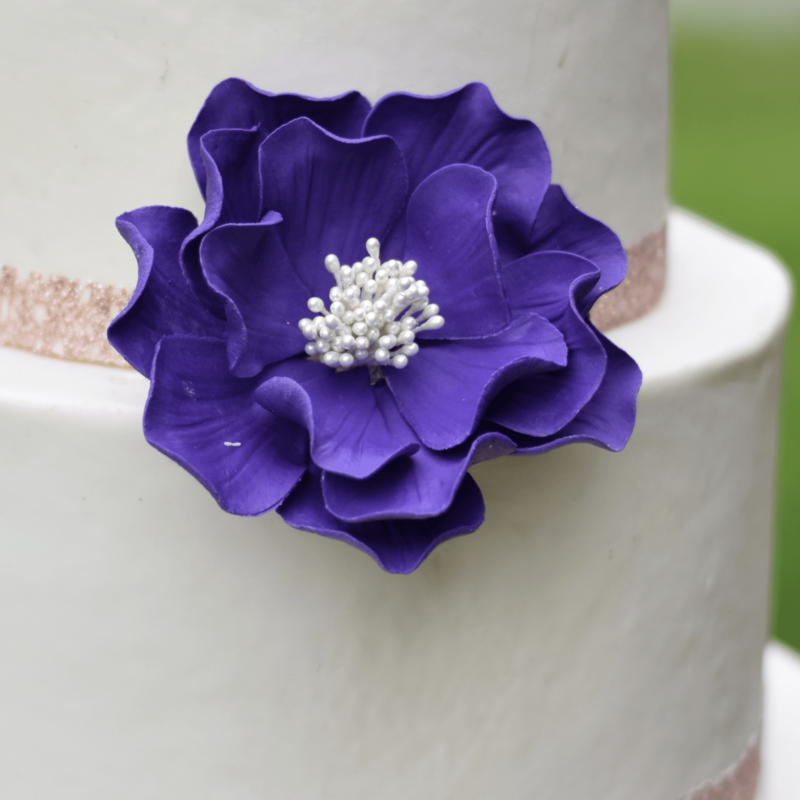 Purple Open Rose - Medium Sugar Flowers by Kelsie Cakes