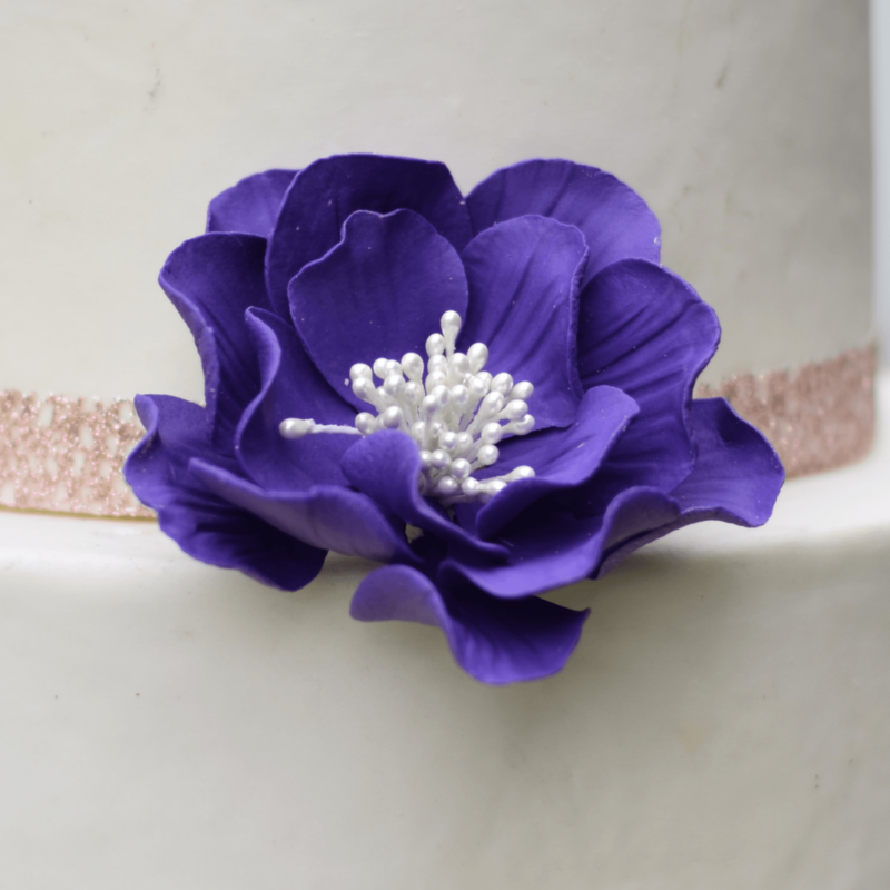 Purple Open Rose - Small Sugar Flowers by Kelsie Cakes