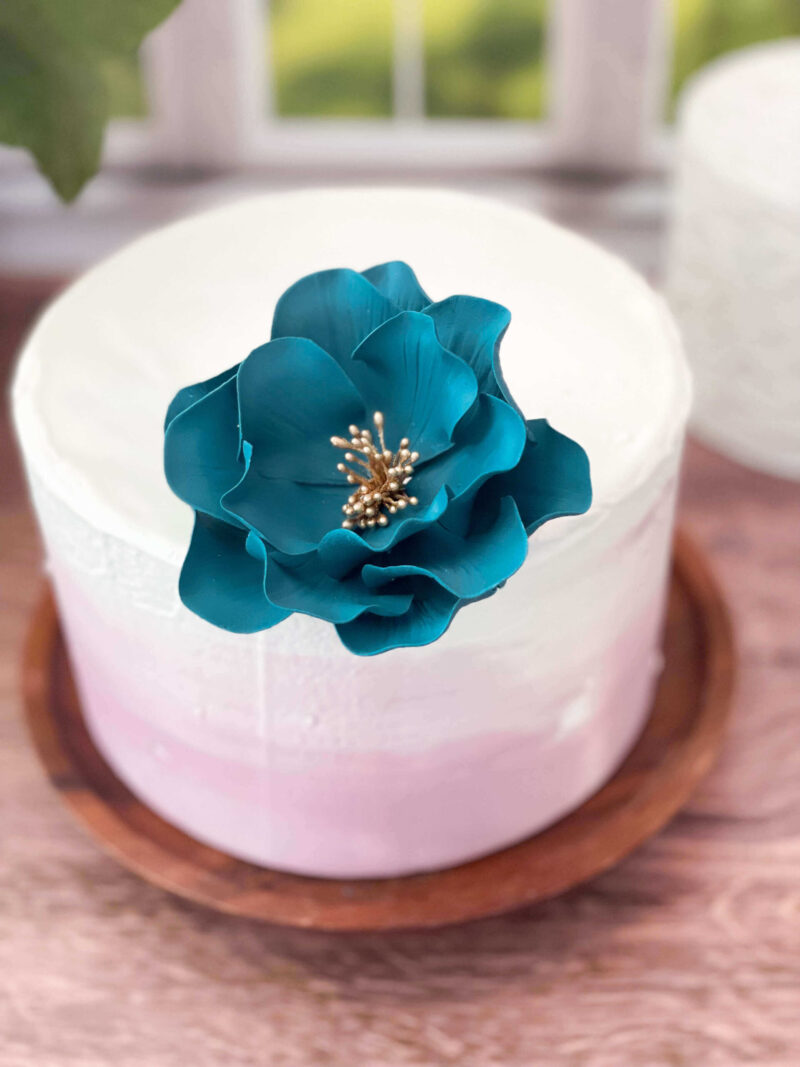 Teal + Gold Open Rose - Image 3