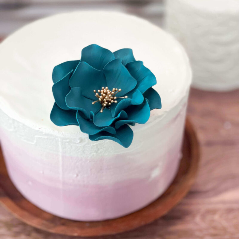 Teal + Gold Open Rose - Image 4
