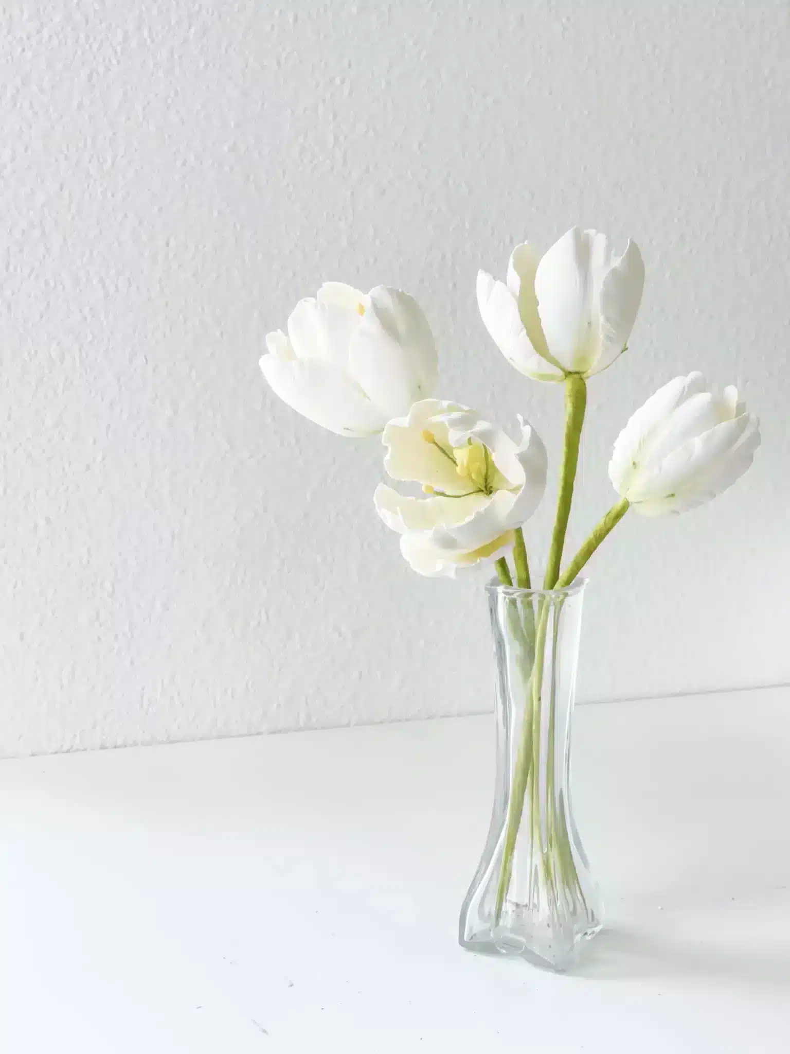white tulip gumpaste flowers