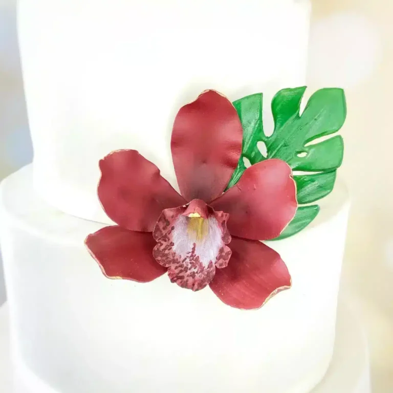 Green Cymbidium Orchid Sugar Flowers by Kelsie Cakes