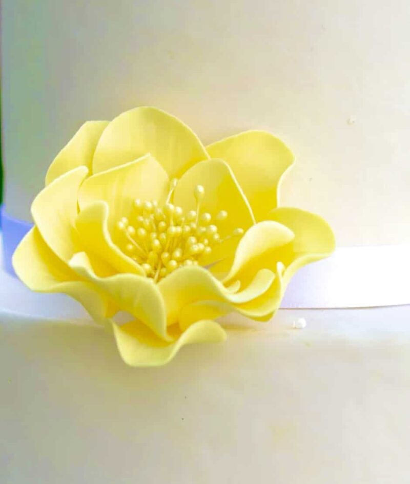 Yellow Open Rose - Small Sugar Flowers by Kelsie Cakes