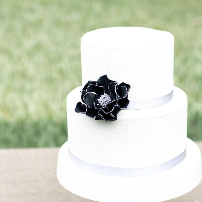 Black + Silver Edged Open Rose - Image 5