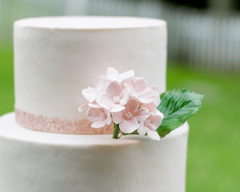 blush hydrangea sugar flowers