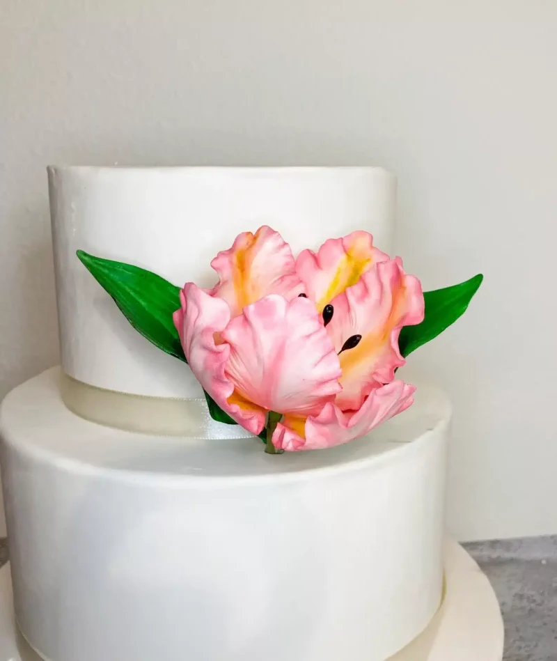 Pink Parrot Tulip Sugar Flowers by Kelsie Cakes