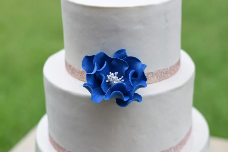Royal Blue Open Rose Sugar Flowers by Kelsie Cakes