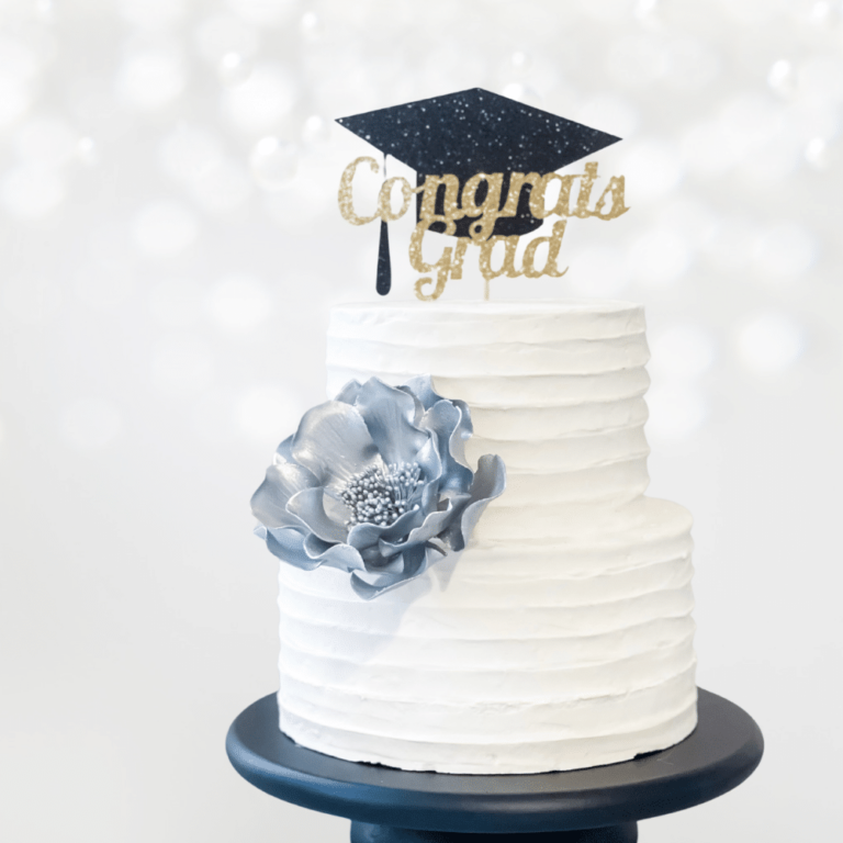 Graduation Bundle - Navy + Gold Sugar Flowers by Kelsie Cakes