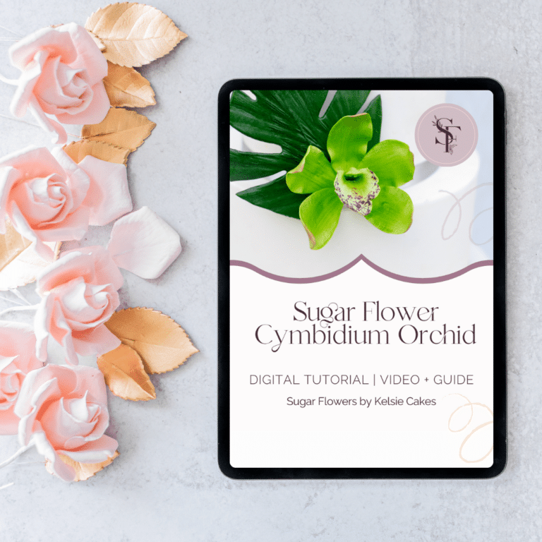 Green Cymbidium Orchid Sugar Flowers by Kelsie Cakes