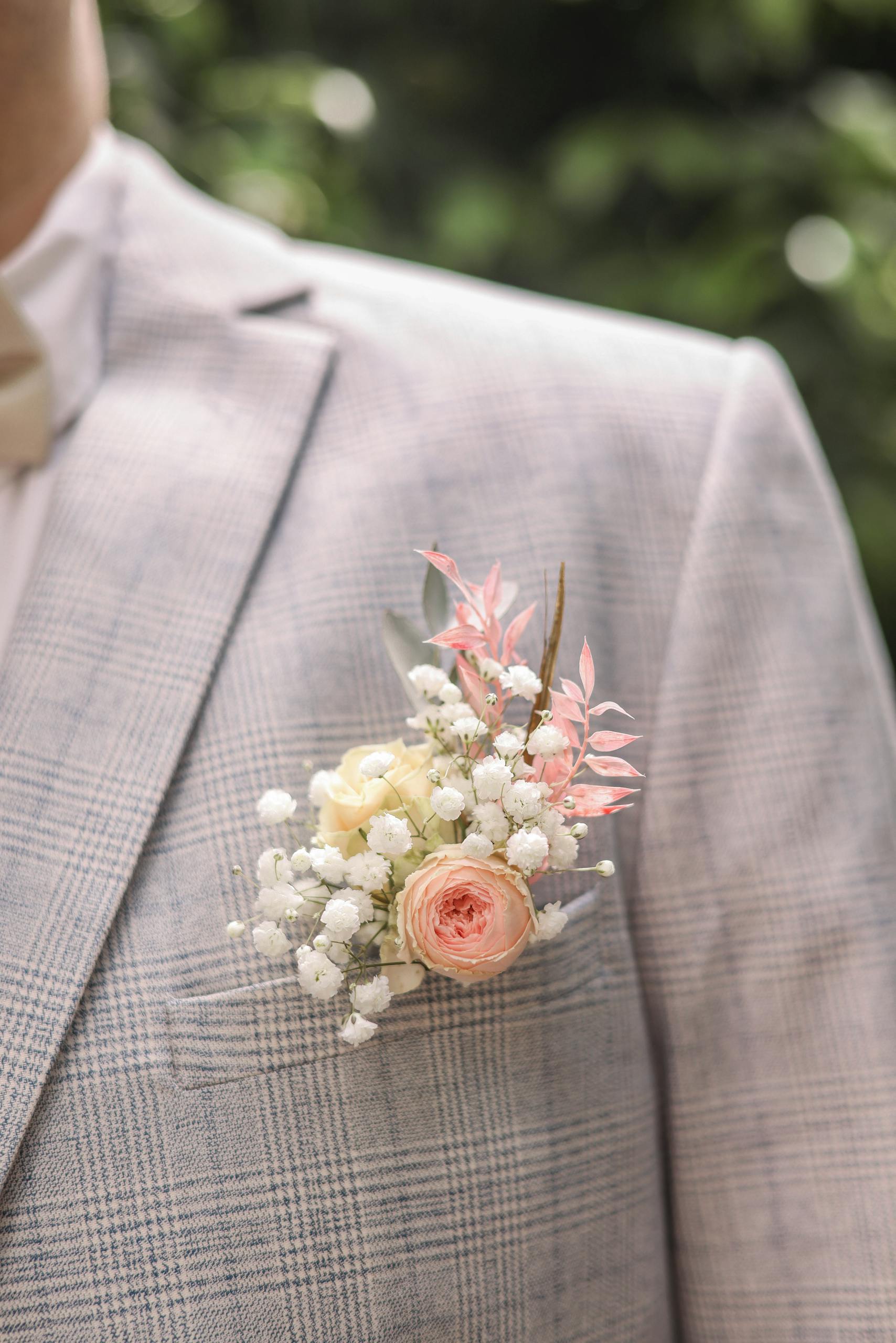 Flowers in Suit of Groom